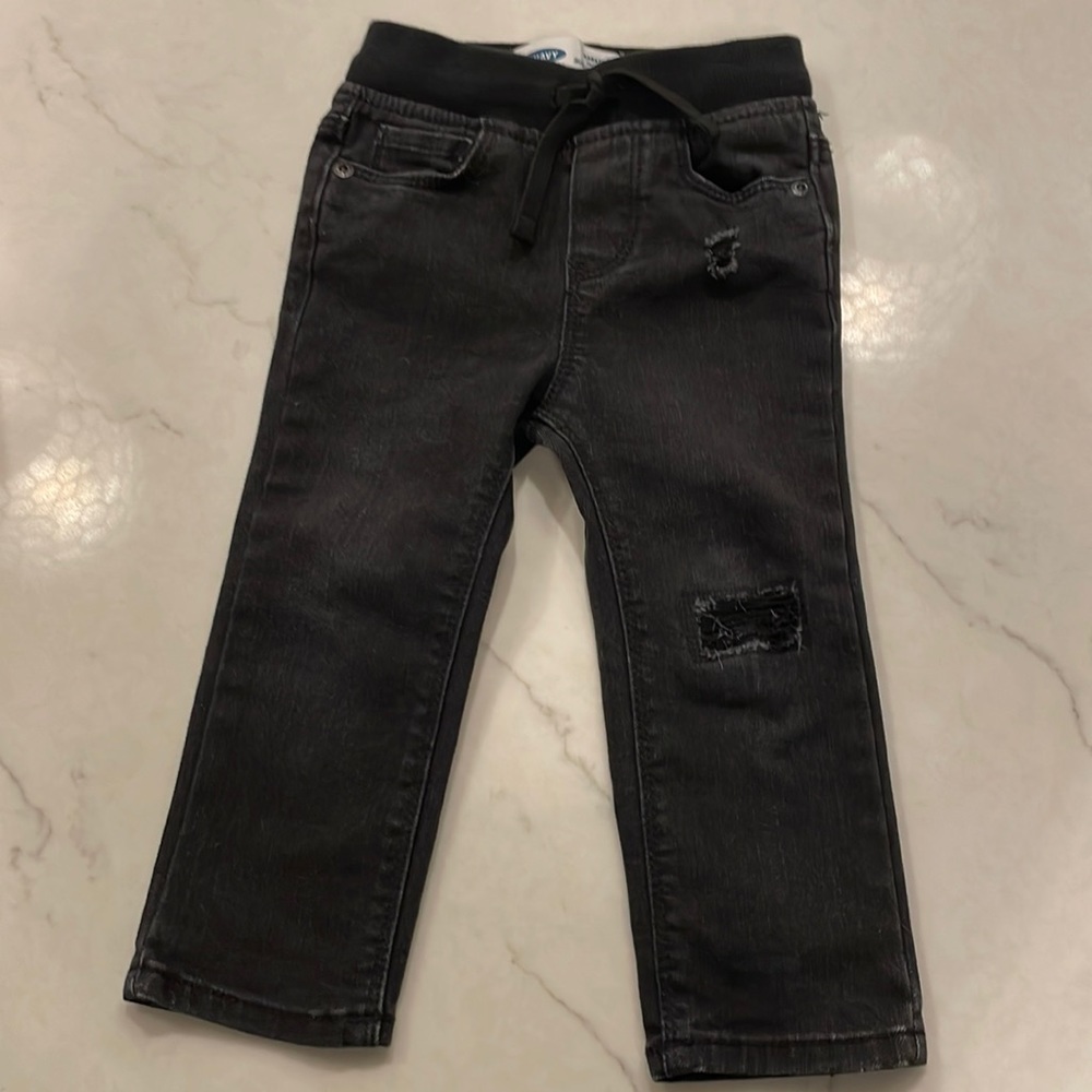 Old Navy Black denim Karate pants boys 18-24 months great used condition
